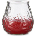 Candle Geranium Red Transparent Glass Paraffin 6 Units (9 x 9,5 x 9 cm)