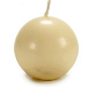 Candle Ball Cream Wax (7,5 x 7,5 x 7,5 cm) (4 Units)