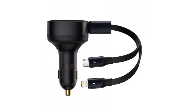 Car Charger Baseus Enjoyment with cable USB-C + Lightning 3A, 30W (Black)