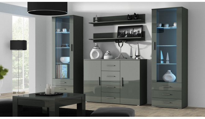 Cama living room sideboard UNi grey/grey gloss
