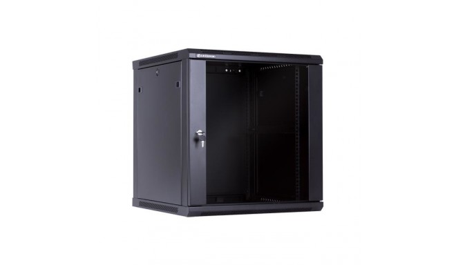 Linkbasic rack wall-mounting cabinet 19'' 15U 600x600mm black (glass front door)