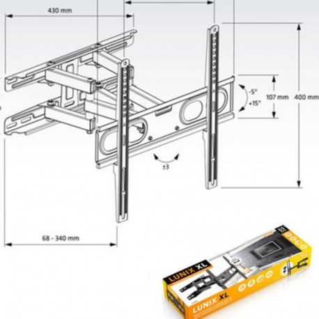 Hoovaga TV Seinaraam Axil AC0593E 26"-65" 30 Kg 26" 30 Kg