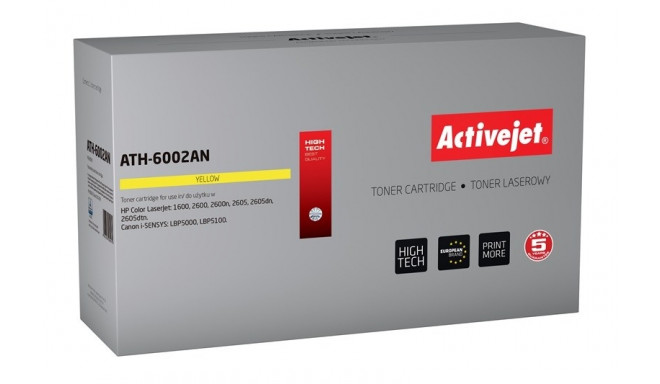 Activejet ATH-6002AN Toner (replacement for HP 124A Q6002A, Canon CRG-707Y; Premium; 2000 pages; yel