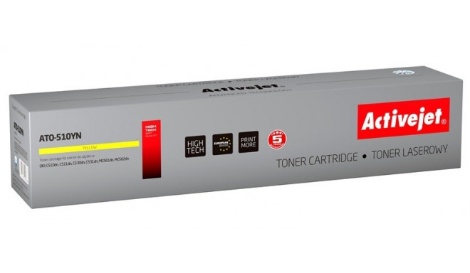 Activejet ATO-510YN kollane tooneri kassett (asendus OKI 44469723; Supreme; 5000 lehte)
