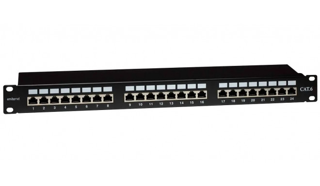 EMITERNET Panel 19" 24xRJ45 STP cat.6 (1U) with shelf EMS/PPFA674EKS248C6