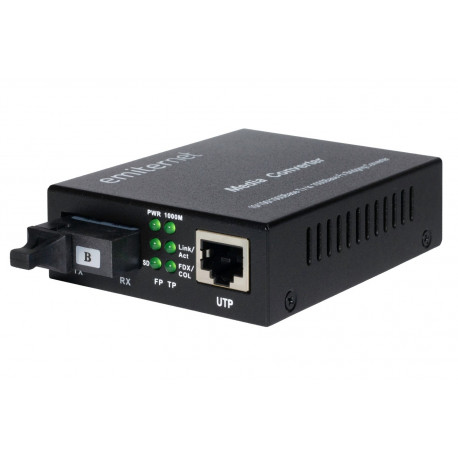 Emitter ethernet muundur EM/1GB-ETH-1XSC-1310 10/100/1000Mbps RJ45/1xSC SM 9/125 (Tx 1310nm/Rx 1550n