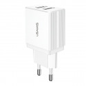 USAMS Ład. siec. 2xUSB T24 2,1A biały |white (only head) CC90TC01 (US-CC090)