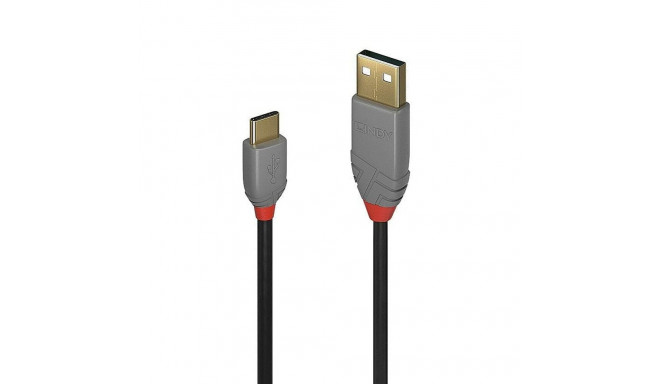 USB A - USB C Kaabel LINDY 36888 Must 3 m