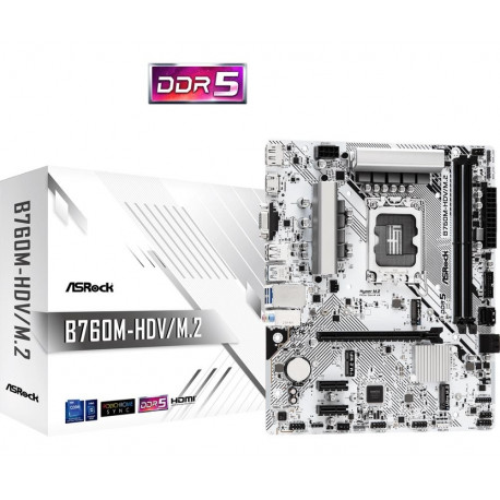 ASRock mainboard Intel B760 Express LGA1700 Micro-ATX DDR5x2 2xPCI-Express 3.0 1