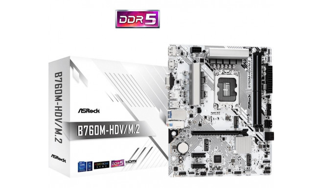 ASRock emaplaat Intel B760 Express LGA1700 Micro-ATX DDR5x2 2xPCI-Express 3.0 1