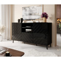 ABETO chest of drawers 150x42x82 gloss black/black