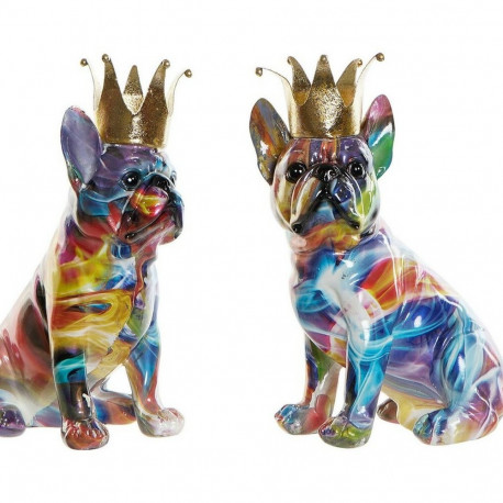 Decorative Figure DKD Home Decor 18,5 x 11,5 x 23,5 cm Multicolour Dog (2 Units)