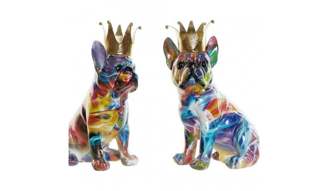 Dekoratiivkuju DKD Home Decor 18,5 x 11,5 x 23,5 cm Mitmevärviline Koer (2 Ühikut)
