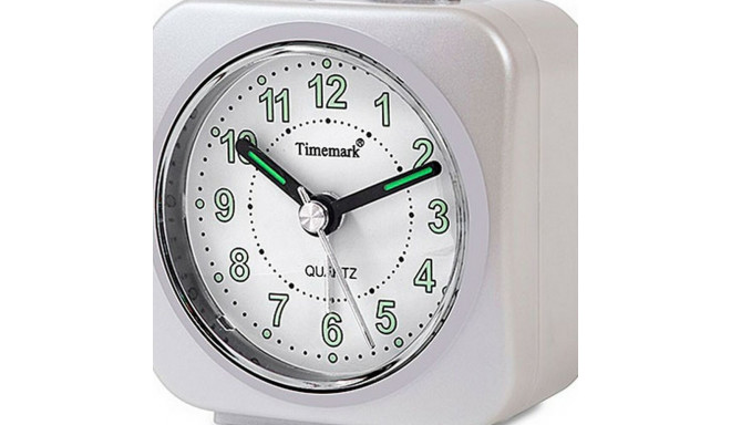 Analogue Alarm Clock Timemark White Silent with sound Night mode