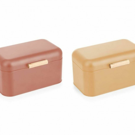 Breadbasket DKD Home Decor 30,50 x 20,7 x 15 cm Metal Terracotta Yellow Vintage (2 Units)