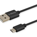 USB A - USB C Kaabel Savio CL-129 Must 2 m