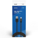 USB A - USB C Kaabel Savio CL-129 Must 2 m