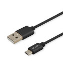USB A to USB C Cable Savio CL-129 Black 2 m