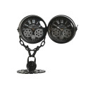 Table clock Home ESPRIT Black Silver Metal Crystal 18 x 17 x 33 cm