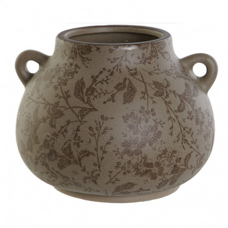 Vaas Home ESPRIT Pruun Roheline Keraamika Taime leht 21 x 20 x 16 cm