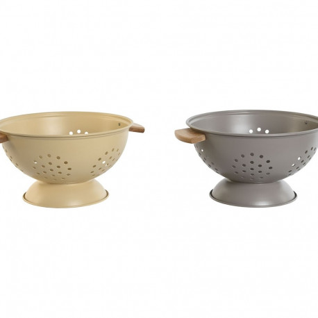 Nõruti Home ESPRIT Beež Hall Bambus Roostevaba teras 30 x 24,5 x 14 cm (2 Ühikut)