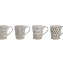 4 Piece Mug Set Home ESPRIT White Beige Stoneware Boho 360 ml