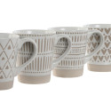 4 Piece Mug Set Home ESPRIT White Beige Stoneware Boho 360 ml