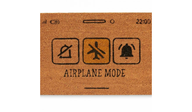 Jalamatt Gift Decor FELPUDO AIRPLANE MOD Airplane Mode Kollane Must Naturaalne PVC Kookoskiud 60 x 1
