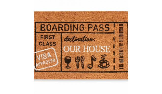 Doormat Boarding Pass Natural 60 x 1 x 40 cm (12 Units)