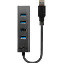 USB-jaotur LINDY 43324 Must