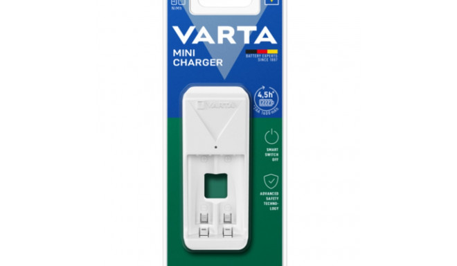Akulaadija Varta 57656 101 401 Mini 2 Patareid Valge AA/AAA