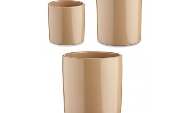 Set of pots Ibergarden CILINDRO-1019 CILINDRO-1019 Beige Clay Cylinder Ø 14 cm Ø 22 cm Ø 17 cm 22 x 