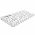 Bluetooth Klaviatuur, millel on Tahvelarvuti Tugi Logitech K380 Prantsuse Valge AZERTY