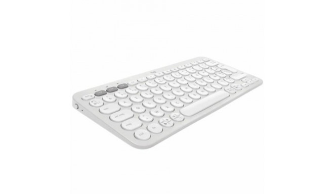 Bluetooth Klaviatuur, millel on Tahvelarvuti Tugi Logitech K380 Prantsuse Valge AZERTY