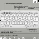 Bluetooth Klaviatuur, millel on Tahvelarvuti Tugi Logitech K380 Prantsuse Valge AZERTY