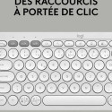 Bluetooth Klaviatuur, millel on Tahvelarvuti Tugi Logitech K380 Prantsuse Valge AZERTY
