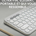 Bluetooth Klaviatuur, millel on Tahvelarvuti Tugi Logitech K380 Prantsuse Valge AZERTY