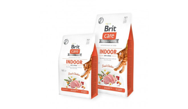 Kaķu barība Brit Care Grain Free Indoor Anti-Stress Pieaugušais Cālis 7 kg