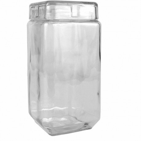 Jar La Mediterránea Glass 2,2 L 11 x 11 x 22,5 cm Squared (12 Units)