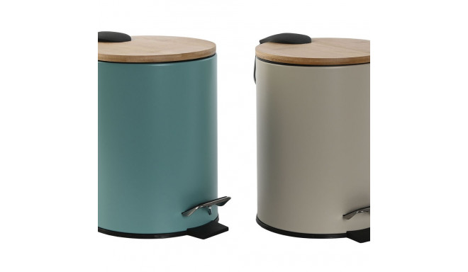 Waste bin Home ESPRIT Beige Turquoise Modern 3 L (2 Units)