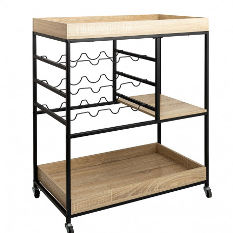 Serving trolley Vinthera Moa Bottle rack Black Metal 75 x 40 x 91,5 cm