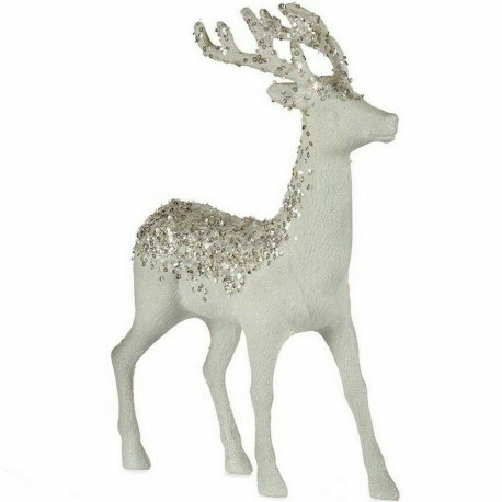 Christmas Reindeer White Plastic 15 x 45 x 30 cm (2 Units)