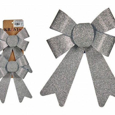 Christmas Decorations Set Krist+ 65547 65547 Silver PVC 15 x 2 x 18 cm Lasso (24 Units)
