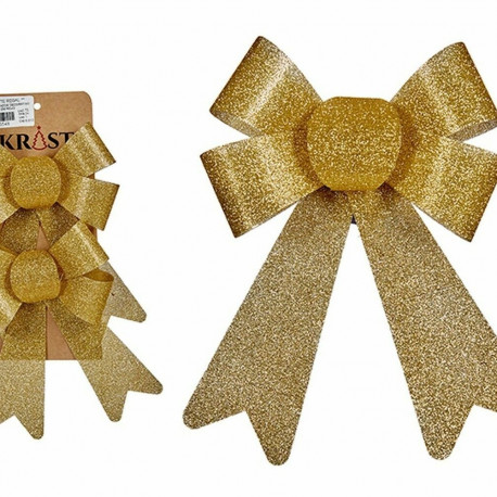 Jõuludekoratsioonide komplekt Krist+ 65546 Kuldne PVC 16 x 3 x 18 cm Lasso (24 Ühikut)