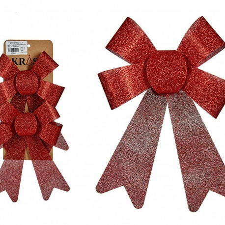 Jõuludekoratsioonide komplekt Krist+ 65548 Punane PVC 15 x 2 x 17 cm Lasso (24 Ühikut)