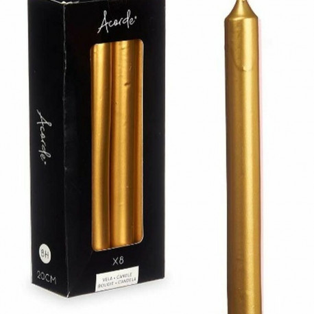 Küünla Komplekt Acorde 126-D-AR 126-D-AR Kuldne 2 x 2 x 20 cm 8,5 x 21 x 4,5 cm (12 Ühikut)