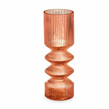 Vase Gift Decor VGSY0823S-R VGSY0823S-R Orange Tile Crystal Stripes 8 x 23 x 8 cm (8 Units)