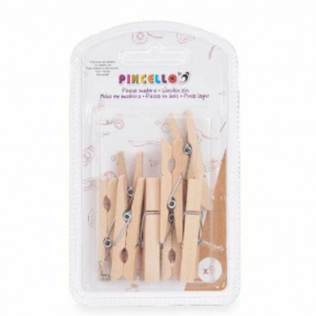 Clamps Pincello 401 401 Brown Wood Large (24 Units)