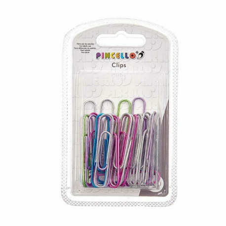 Клип Pincello 386 Разноцветный Металл Большой (24 штук)