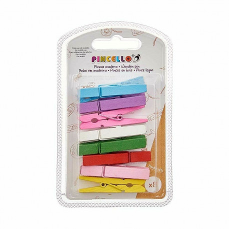 Зажимы Pincello 398 Разноцветный Деревянный Большой (24 штук)
